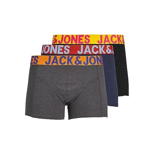 Offerta a tempo: JACK & JONES Jaccrazy Solid Trunks 3 Pack Noos Boxer, Nero (Navy Blazer/Black), Medium Uomo - 49% da 29.99 € a 15.37 €