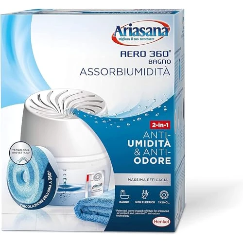 Offerta a tempo: Ariasana Aero 360° Bagno Kit Assorbiumidità, deumidificatore casa non elettrico — 28% da 12,90 € a 9,29 €