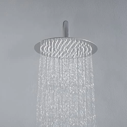Offerta a tempo: JOHO Soffione Doccia a Pioggia Rotondo 8 Pollici Docce Fisso da Parete in Acciaio Inox 304 con Ugelli Antiicalcare Cromo (D20cm tondo) - 13% da 24.99 € a 21.70 €