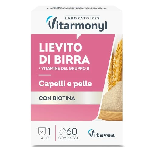 Lievito di Birra - Per Capelli e Pelle - Con Biotina - Con Vitamina B12, B2, B3, B6, B9, B1 - 60 Compresse - Vitarmonyl