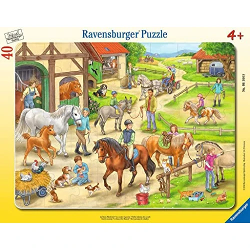Limited-time offer: Ravensburger Children's Puzzle 06164 On the Horse Yard Frame Puzzle for Children from 4 Years with 40 Pieces from 10.74 £ to 10.74 £ (save 0.00%)