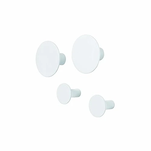 Limited-time offer: Blomus -Ponto 65798 Wall Hooks Set of 4 Timeless White Stylish Home Accessory Clothes Hooks Including Mounting Material Modern Design (2 x Diameter 8.5 cm, 2 x Diameter 5 cm, Height: 45 mm, White from 21.21 GBP to 21.21 GBP (save 0%)
