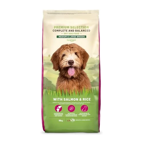 Zeitlich begrenztes Angebot: by Amazon Hundefutter Für Ausgewachsene Hunde (Adult) Aller Rassen, Fein Zubereitetes Trockenfutter Mit Lachs Und Reis, 15 (1er-Pack)(Zuvor eine Marke von Lifelong, gleiches Produkt) von 53.11 € auf 49.99 € (6% Rabatt)