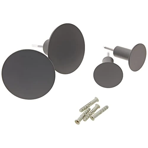Begrenztes Angebot: blomus -PONTO- Wandhaken 4er Set in moderner Trendfarbe Gunmetal, stilvolles Wohnaccessoire, Kleiderhaken, hochwertig, inkl Befestigungsmaterial (2 x Ø 8.5 cm, 2 x Ø 5 cm, H: 45 mm, Gunmetal, 65800) von 40.13 EUR auf 28.49 EUR (Rabatt 29%)
