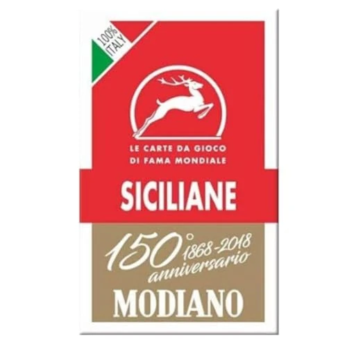 Rote Siciliane Spielkarten zum 150. Jahrestag