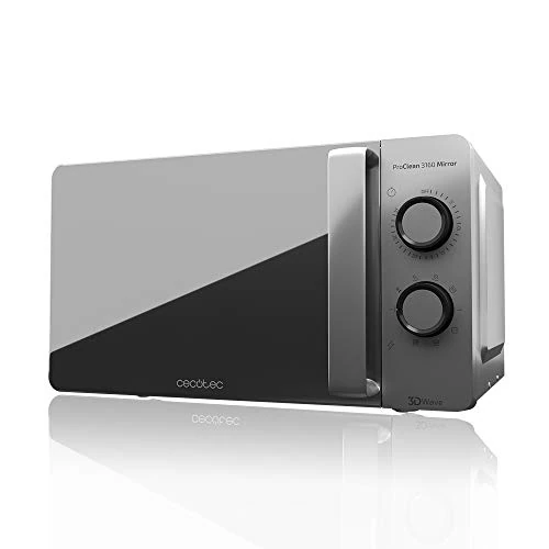 Oferta limitada: Cecotec Microondas ProClean 3160 Mirror. 700W con 6 Niveles, Grill 800 W, Capacidad 20 L, Revestimiento Ready2Clean para mejor Limpieza, Tecnología 3DWave, Temporizador, Diseño Efecto Espejo de 65.30 € a 65.30 € (ahorro 0.00%)