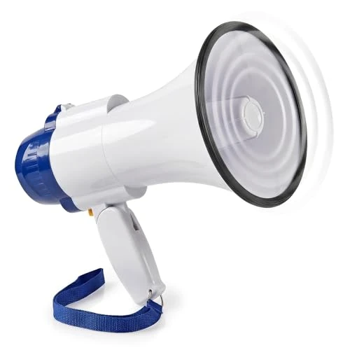 Offerta a tempo: Nedis Megafono, con Cinghia di Trasporto e Microfono Integrato, Funzione Sirena e Registrazione, Raggio di Trasmissione 250 m, Controllo del Volume max.: 115 dB, Blu-Bianco - 0.00% da 22.62 € a 22.62 €