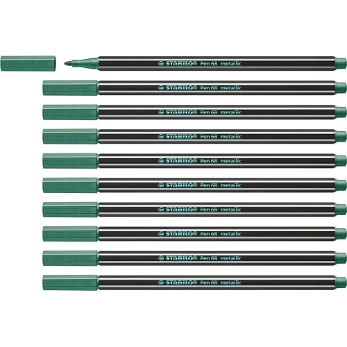 STABILO - Premium -Filzstift - Pen 68 metallic - 10er Pack - metallic grün