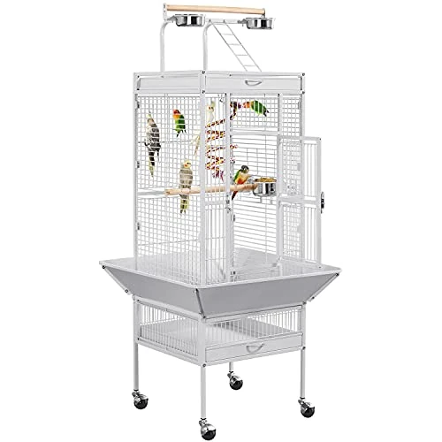 Oferta limitada: Yaheetech Jaula Pájaros Metal Ruedas 65,5 × 65,5 × 156 cm Blanca de 120.41 € a 120.41 € (ahorro 0.00%)