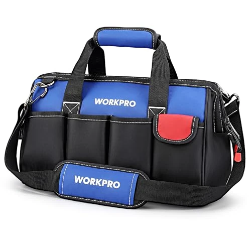 Zeitlich begrenztes Angebot: WORKPRO Werkzeugtasche Elektriker, Wasserdichte Werkzeugtasche Profi, weite Öffnung & große Kapazität 35CM aus 600D Polyester, Schultergurt verstellbar, Multifunktion für Heimwerker Handwerker von 17.99 € auf 17.99 € (0.00% Ra