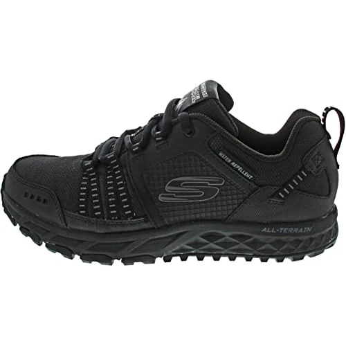 Skechers ESCAPE PLAN, Zapatillas para Hombre, Black (Black Leather/Mesh/Trim Bbk), 42 EU