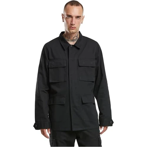 Brandit Men BDU Twill Jacket black, Uomo, black, 3XL