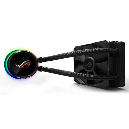 Asus ROG RYUO 120 Sistema di Raffreddamento per CPU All-In-One Liquid, Display OLED, Aura Sync RGB, 1 Ventola di Raffreddamento da 120 mm, Nero