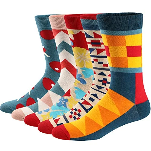 Offerta a tempo: Ueither Calze da Uomo Coloratissimi in Cotone Stilisti Calzini Fantasia dal Design Comodo (Colore 7, 42-48) - 0.00% da 18.99 € a 18.99 €