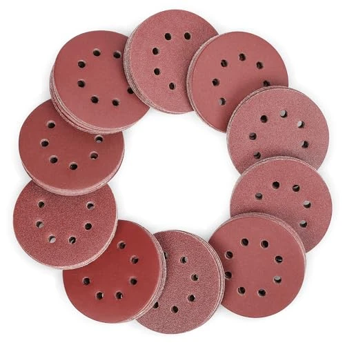Offerta a tempo: WORKPRO 150 Pezzi Dischi Abrasivi 125mm, Carta Vetrata per Legno con 8 Fori, Grana 60,80,100,120,150,180,240,320,400,600 Carta Abrasiva per Levigatrice Orbitale per legno - 15% da 19.99 € a 16.99 €