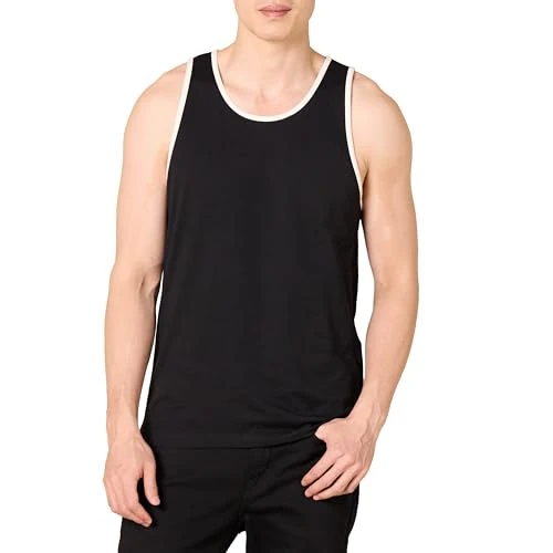 Offerta a tempo: Amazon Essentials Top a Canotta Slim Uomo, Nero/Bianco, XS - 30% da 14.50 € a 10.15 €