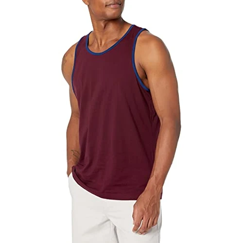 Amazon Essentials Débardeur Coupe Régulière Homme, Bleu Bordeaux, XS