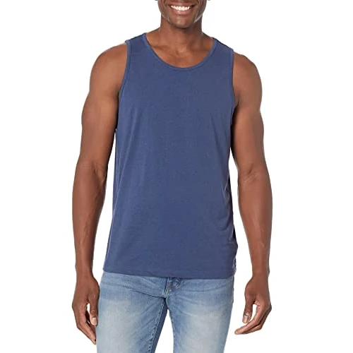 Offerta a tempo: Amazon Essentials Top a Canotta Regular Fit Uomo, Blu Puntinato — 9% da 11,50 € a 10,50 €