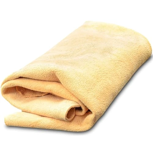 Offerta a tempo: HIDMD Premium - Pelle di Daino per Auto Professionale - Panno Asciugatura Auto Professionale, pulizia vetri, scamosciata naturale - Extra Large60x90cm - 20% da 14.99 € a 11.99 €