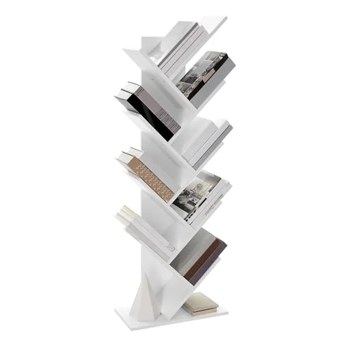 Offerta a tempo: VASAGLE Libreria Scaffale ad Albero a 9 Ripiani, Salvaspazio, Libreria Verticale, per Camera da Letto Soggiorno Studio Ufficio, Bianco Nuvola LBC11WTV1 - 15% da 45.99 € a 39.09 €