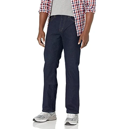 Amazon Essentials Men's Jeans, Slim Fit Stretch, Bootcut - Discontinued Colours, Rinsed, 34W / 34L