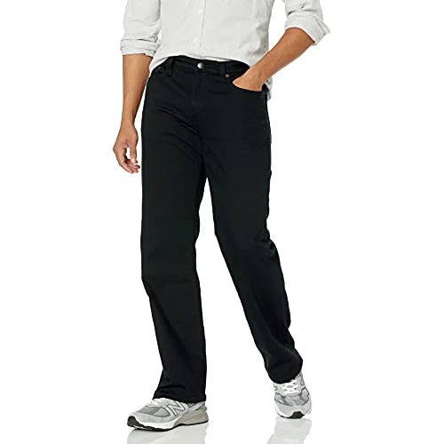 Amazon Essentials Jeans dritti con taglio bootcut - colori fuori produzione Uomo, Nero, 32W / 28L