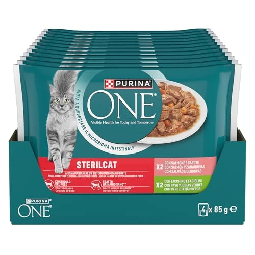 Offerta a tempo: PURINA ONE Sterilcat Cibo Umido per Gatti Adulti, 48 Bustine da 85 g - 25% da 35.88 € a 26.99 €