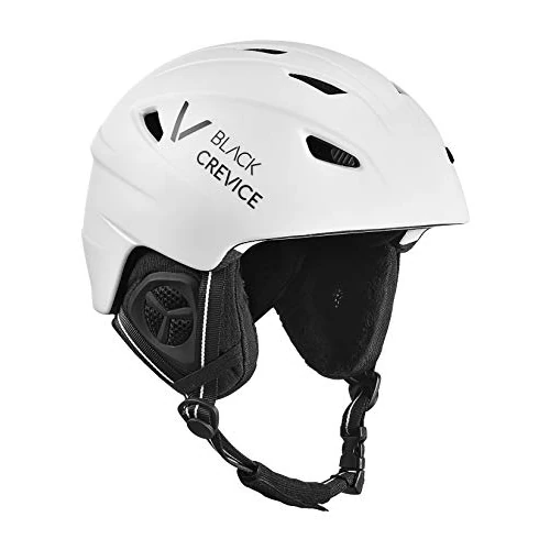 Offre limitée : Black Crevice Casque de Ski Strip Adulte Unisexe, Blanc Carbone Mat/Noir, Taille XL-61 cm de 89.99 € à 49.97 € (44% de remise)