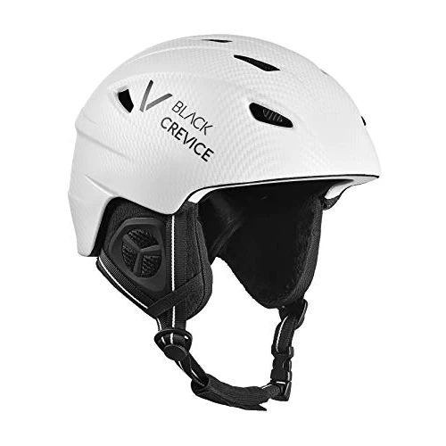 Black Crevice Kask narciarski dla dorosłych w paski, matowy biały, węglowy/czarny, S