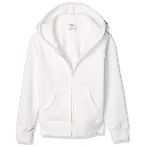 Amazon Essentials Sudadera de Forro Polar con Capucha y Cremallera Niña, Blanco, 5 años