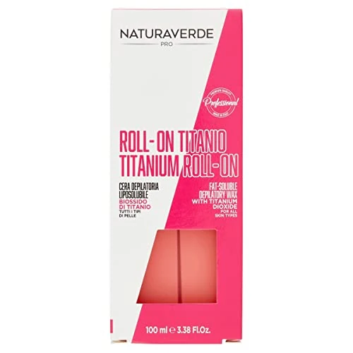 Naturaverde | PRO - Cire d'épilation liposoluble au dioxyde de titane, pour tous types de peau, Roll On, cire chaude, épilation à la cire chaude, pot de 100 g