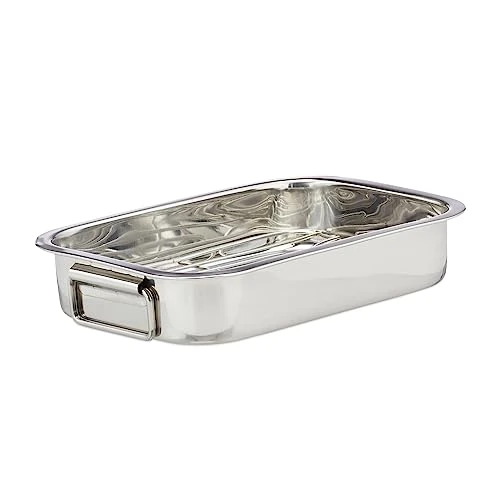 Limited-time offer: Relaxdays Stainless Steel Roasting Pan, Oven Dish, Dishwasher-Safe, Silver, Size S from 43.90 GBP to 43.90 GBP (save 0%)