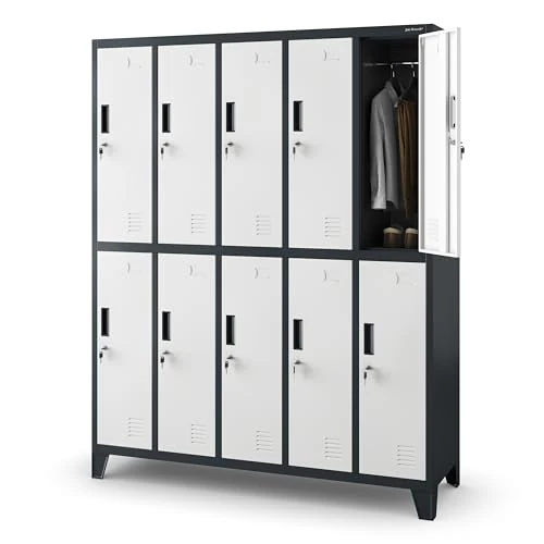 Zeitlich begrenztes Angebot: Jan Nowak Umkleideschrank Spindschrank Metall, 10 Fächer, abschließbar von 549.00 € auf 239.99 € (56.29% Rabatt)