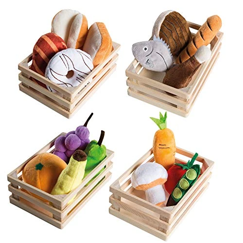 Limited offer: roba Food Groups - 4 Baskets with Accessories for Play Store and Children's Kitchens - Vegetables, Fish, Fruit, Sweets from 38.25 EUR to 38.25 EUR (save 0%)