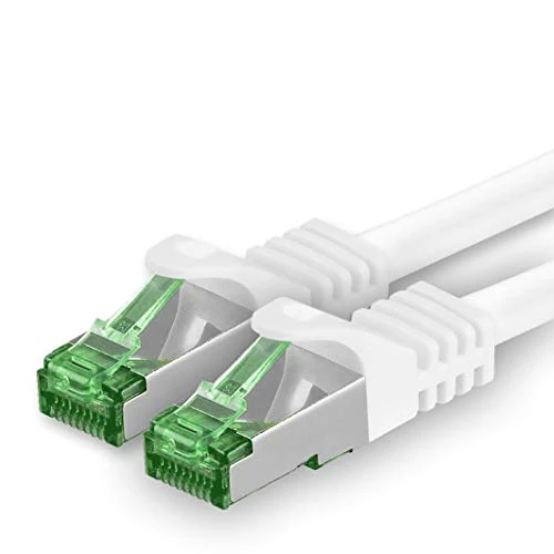 1aTTack.de Cat.7 Cavo di Rete 7,5m - Bianco - 1 Pezzo - Ethernet LAN Cat.7 SFTP Spina RJ45 Cat6a 10 Gbit/s Compatibile con Cat5 Cat6 Cat6a Cat8 per Switch Router Modem Patchpanel