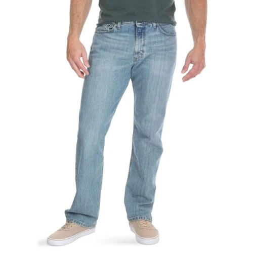 Limited-time offer: Wrangler Authentics Men's Regular Fit Comfort Flex Waist Jean, Chalk Blue, 40W x 34L from 46.01 GBP to 46.01 GBP (save 0%)