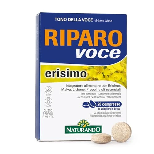 Offerta a tempo: Naturando Riparo Voce Erisimo Per Il Benessere Della Voce - 20 Compresse - 35% da 12.50 € a 8.14 €