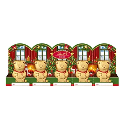 Offerta a tempo: Lindt Orsetto, Lindt Teddy, Mini Orsetti di Cioccolato al latte, segnaposto natalizio, idea regalo, stick da 5 pezzi, 10g ciascuno - 0.00% da 6.18 € a 6.18 €
