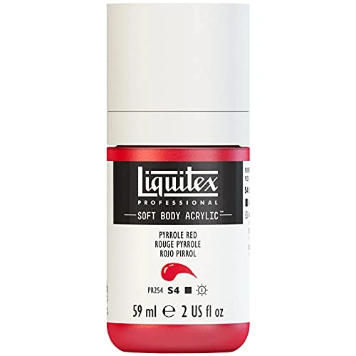 Liquitex 1959321 Professional Acrylfarbe Soft Body - Künstlerfarbe in cremiger deckender Konsistenz, hohe Pigmentierung, lichtecht & alterungsbeständig, 59ml Flasche - Pyrrolrot