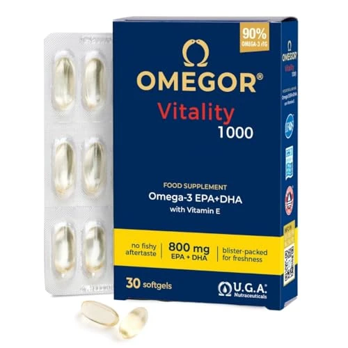 Offerta a tempo: Omega 3 IFOS 5 Stelle OMEGOR Vitality 1000 - Omega3 EPA 535mg e DHA 268 mg - 30 Capsule Senza Retrogusto e Facili da Digerire - 0.00% da 12.93 € a 12.93 €