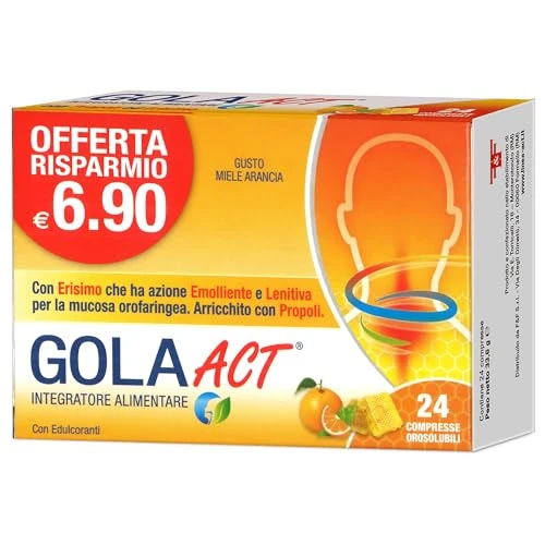 Linea Act Gola Act Integratore Alimentare Gusto Miele E Arancia 24 Compress.