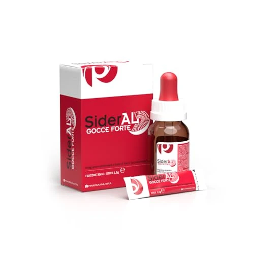Offerta a tempo: SiderAL® Gocce Forte integratore alimentare a base di Ferro Sucrosomiale® (14 mg x 1 ml), Dosaggio a gocce, Tutte le età, No gusto metallico, No Glutine, Flacone 30 ml + stick 2,5 g, Pharmanutra - 20% da 24.90 € a 19.90 €