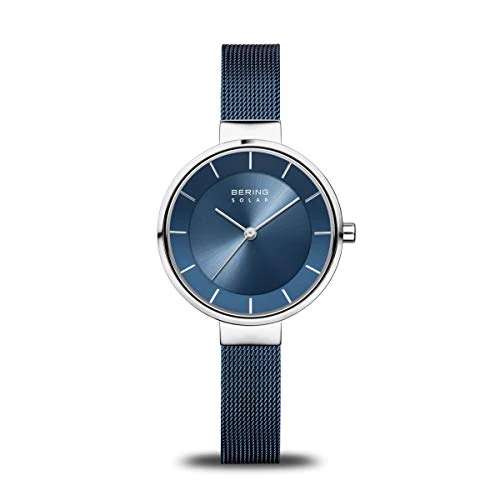 Offerta a tempo: BERING Solar 14631-307 Orologio da polso da donna, cassa in acciaio inossidabile color argento da 31 mm e quadrante blu, cinturino in maglia milanese, vetro zaffiro, 5 ATM - 52% da 189.00 € a 89.90 €
