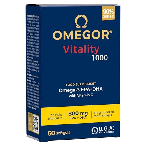Limited-time offer: Omega 3 1000mg OMEGOR Vitality - Fish Oil with 800mg EPA and DHA per Capsule - Omega3 IFOS Certified Supplement - No Fishy Aftertaste (60 Softgel Caps) from 23.11 GBP to 23.11 GBP (save 0%)