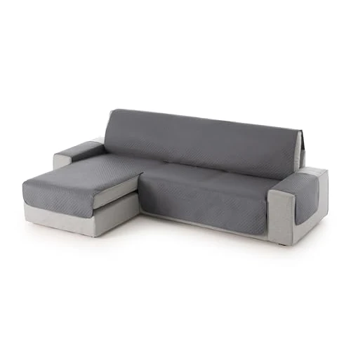 Offerta a tempo: Textilhome Copridivano 3 Posti con Penisola Sinistra Adele – Trapuntato Reversibile Universale Gray | Copri divano Angolare 200 cm, Salvadivano Antigraffio per Gatti, Antimacchia - 28% da 46.99 € a 33.90 €