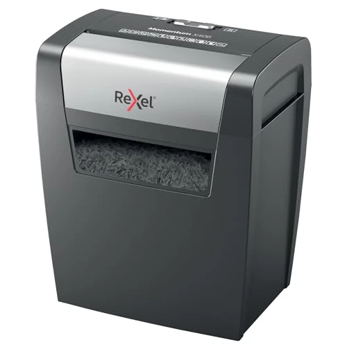 Offre limitée : Rexel 2104569EU Momentum X406 - Destructeur de Documents Coupe Croisée Sécurité P4, Capacité 7-6 Feuilles (70-80 g/m²), Corbeille 15 litres Amovible de 109.36 EUR à 69.99 EUR (remise 36%)
