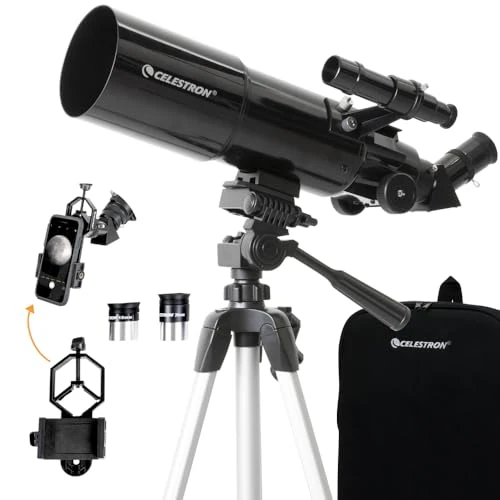 Offre limitée : Celestron 22030 Travel Scope Portable Refractor Telescope with 80mm Lens, Fully-Coated Glass Optics, Bonus Astronomy Software Package and Digiscoping Smartphone Adapter de 169.99 € à 169.99 € (0.00% de remise)
