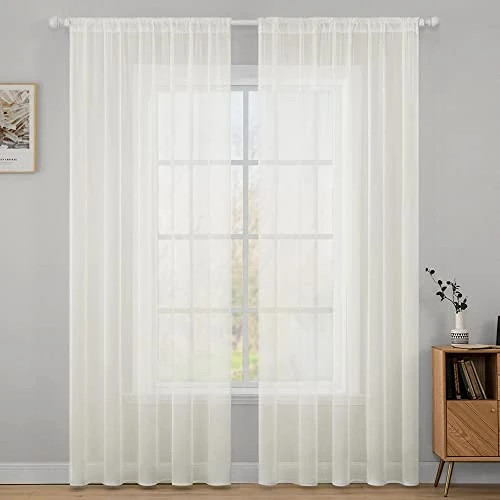 Offerta a tempo: MIULEE Tende Trasparenti con Passanti Morbidi Finestre per Salotto Eleganti Soggiorno per Camera da Letto e Tende Cameretta Bambini 2 Pannelli 140x260cm Avario - 38% da 37.04 € a 22.97 €