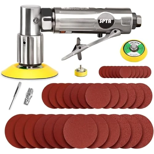 Oferta limitada: SPTA Amoladora angular de 80 mm, minilijadora excéntrica, con 12 discos de lija de 80 mm, hojas de lija de 35.99 € a 35.99 € (ahorro 0.00%)