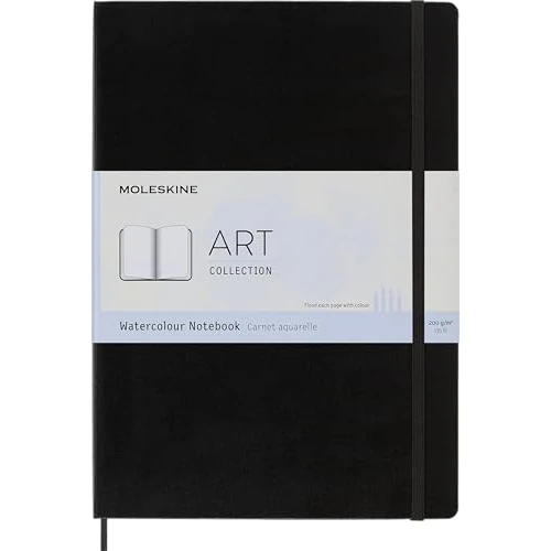 Offerta a tempo: Moleskine Art Watercolour Sketchbook With Blank Pages, Paper For Watercolors, WaterColourPencils, Watercolors, Hard Cover and Elastic Closure, Black, A4, 21 x 29.7 cm, 60 Pages - 37% da 35.00 € a 22.09 €
